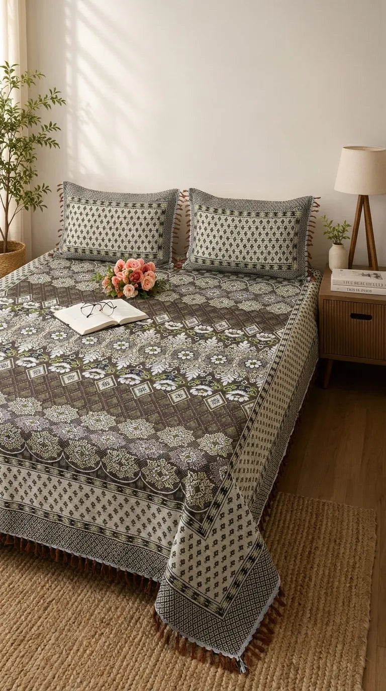 Multani Mailkhor - Double Bed Bedsheet HT100606