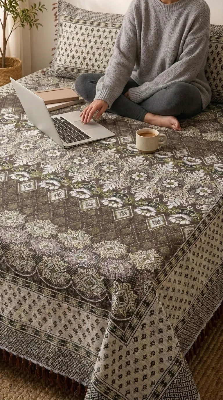 Multani Mailkhor - Double Bed Bedsheet HT100606