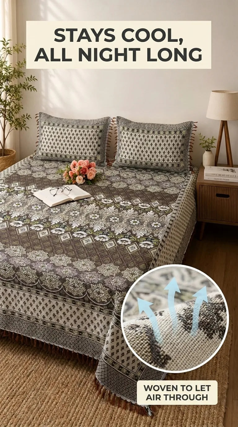 Multani Mailkhor - Double Bed Bedsheet HT100606