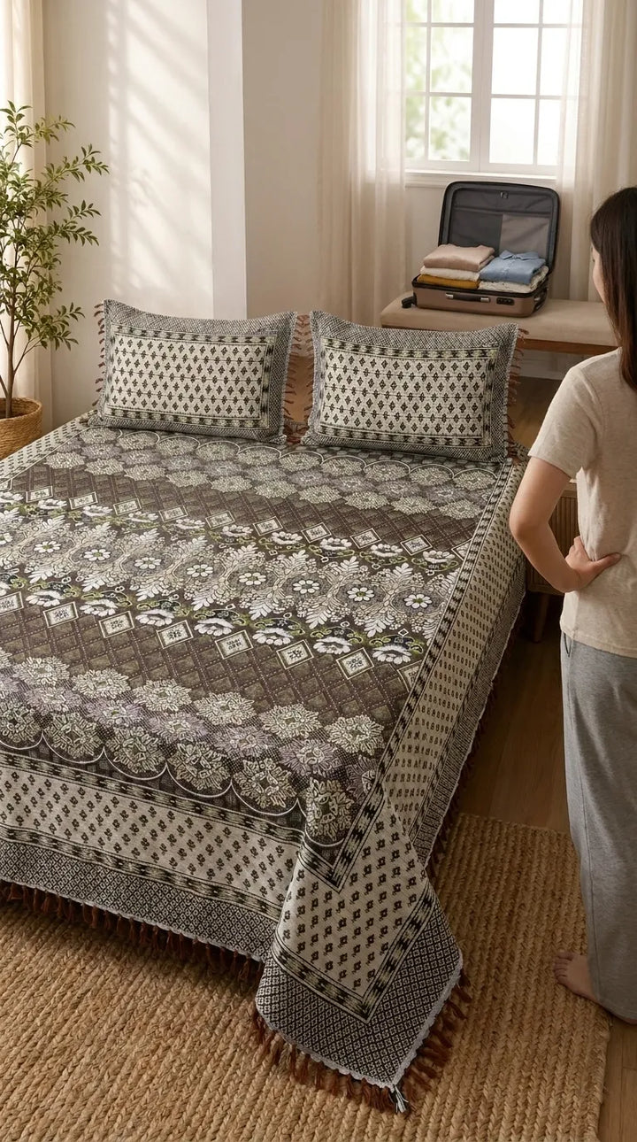 Multani Mailkhor - Double Bed Bedsheet HT100606