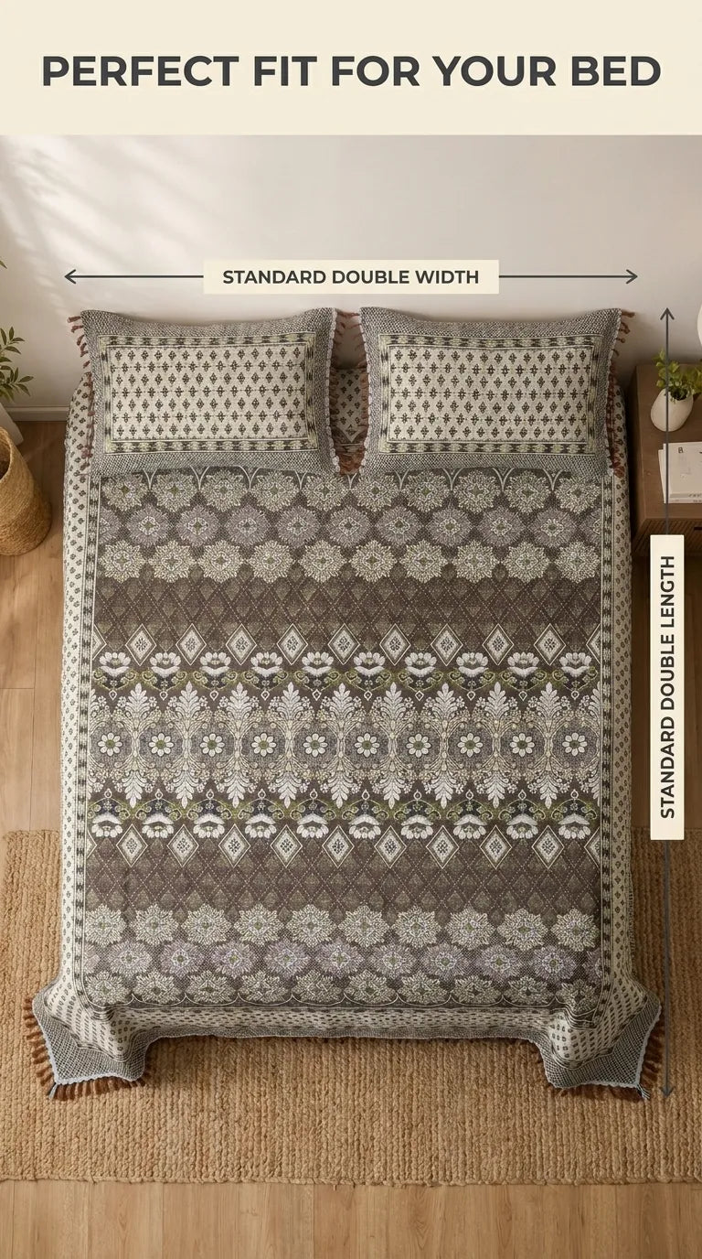 Multani Mailkhor - Double Bed Bedsheet HT100606