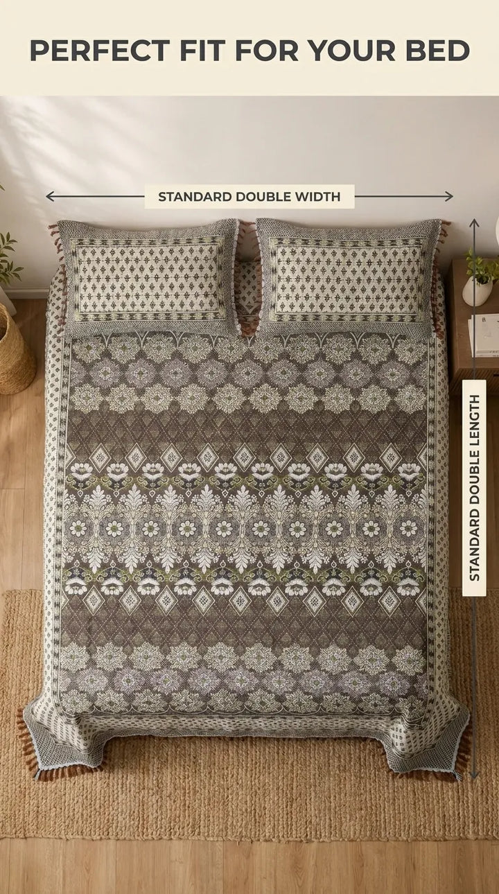 Multani Mailkhor - Double Bed Bedsheet HT100606