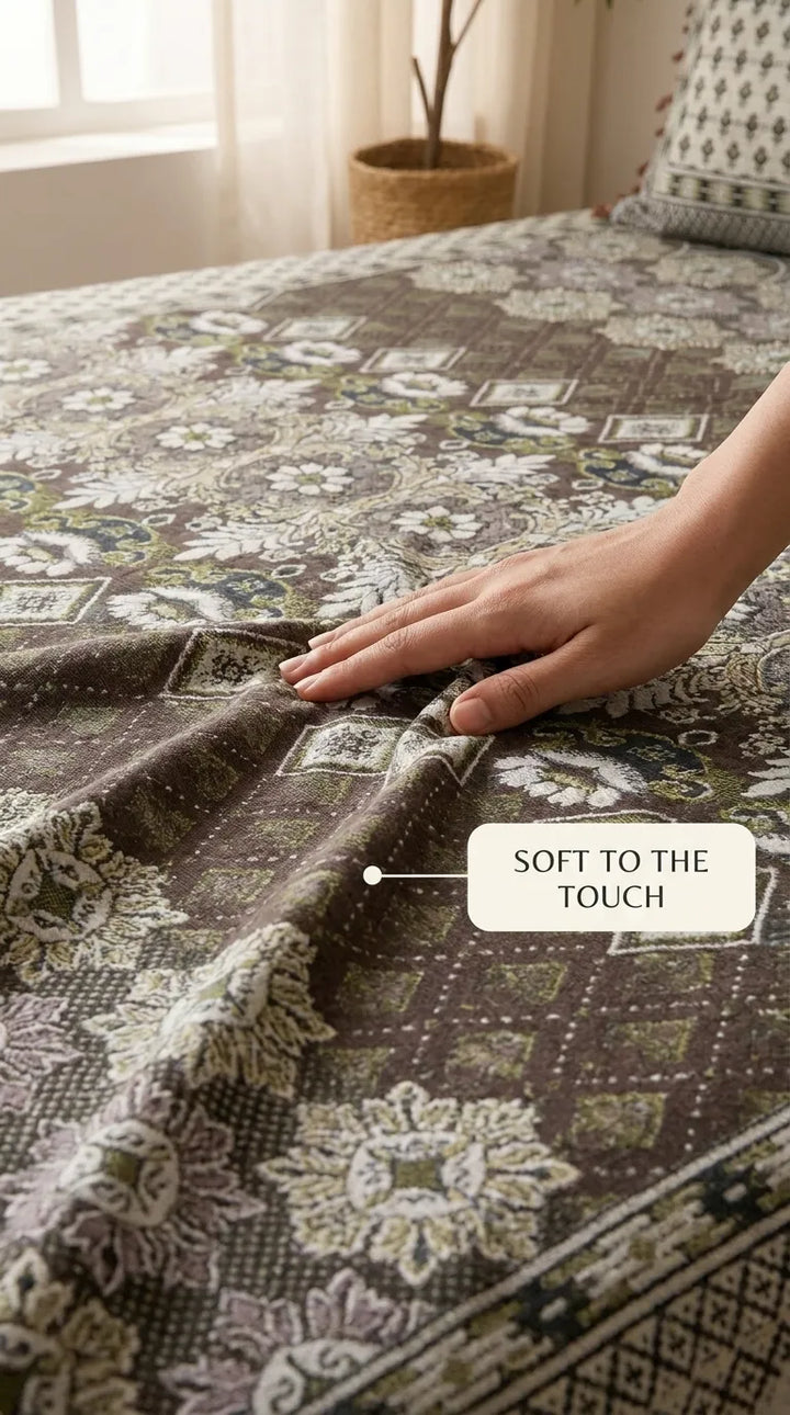 Multani Mailkhor - Double Bed Bedsheet HT100606