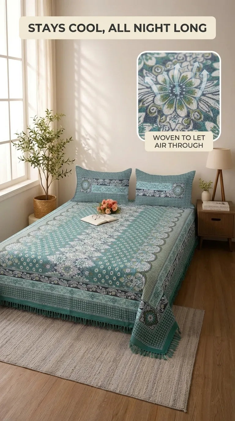 Multani Mailkhor - Double Bed Bedsheet HT100611