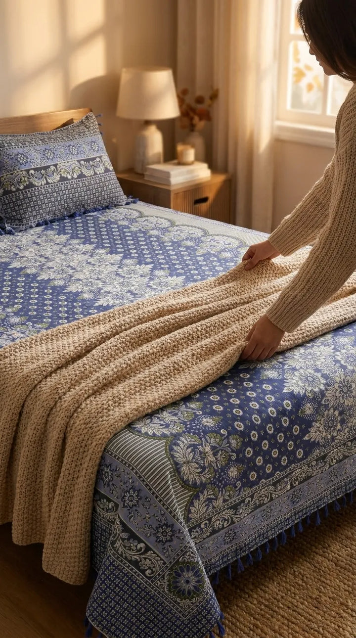 Multani Mailkhor - Double Bed Bedsheet HT100612