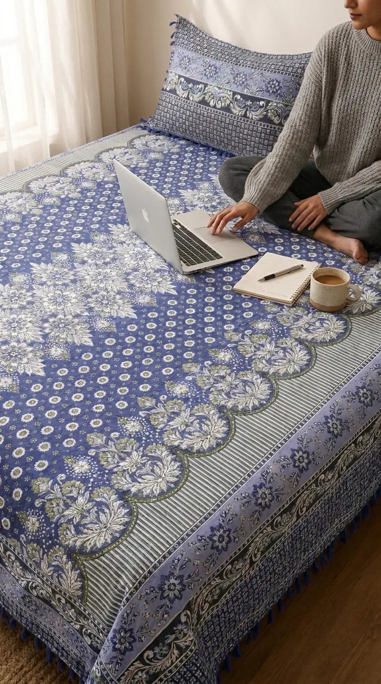 Multani Mailkhor - Double Bed Bedsheet HT100612