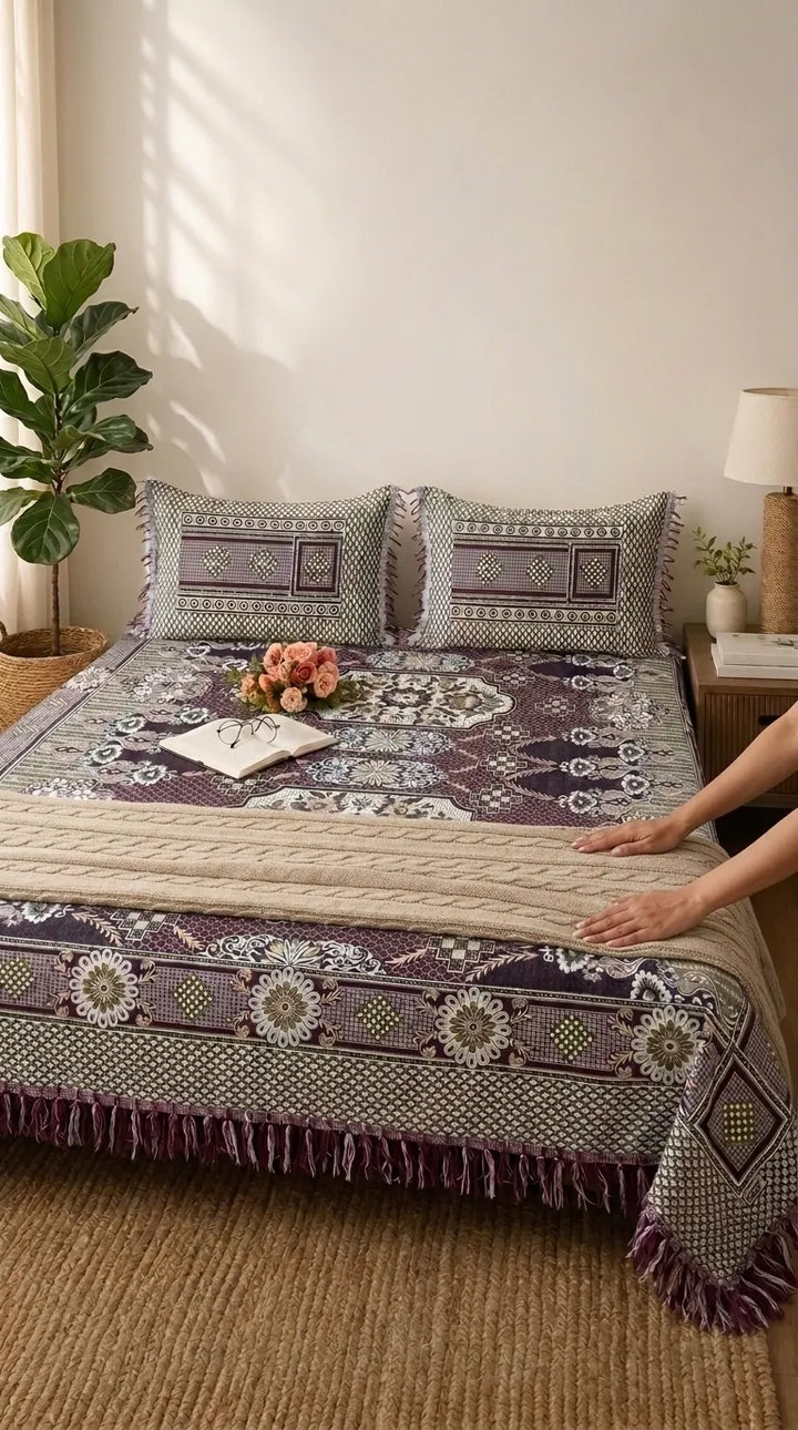 Multani Mailkhor - Double Bed Bedsheet HT100666