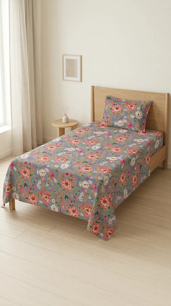 Stylo Single Bed Sheet Grey HT109207