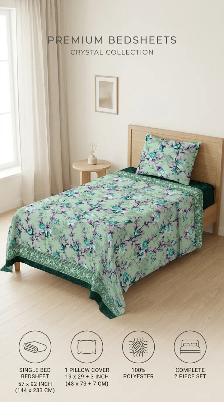 Crystal Cotton Single Bed Sheet HT110753