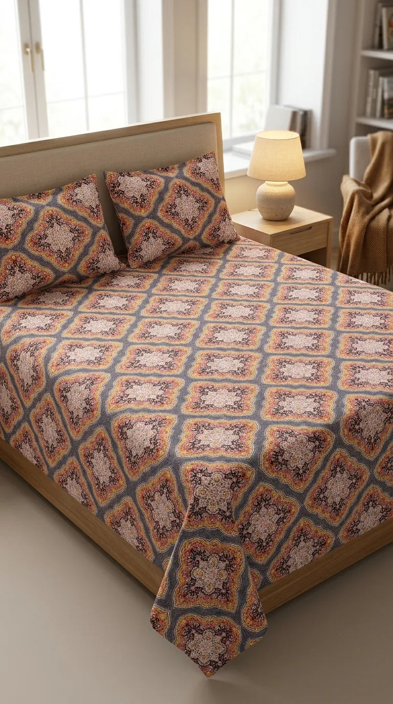 Stylo Double Bed Sheet Grey HT110807