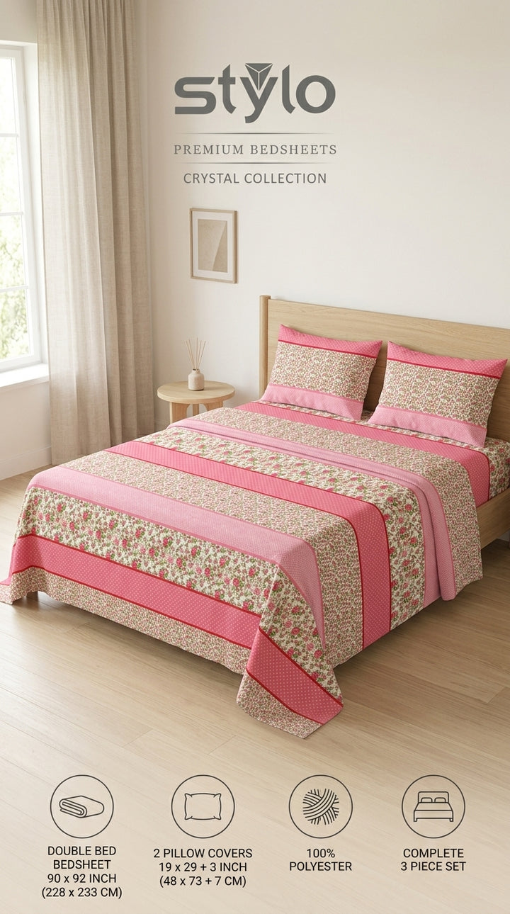 Crystal Cotton Double Bed Sheet HT110807