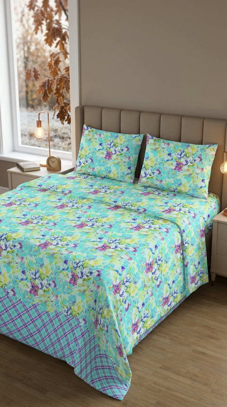Crystal Cotton Double Bed Sheet HT110807