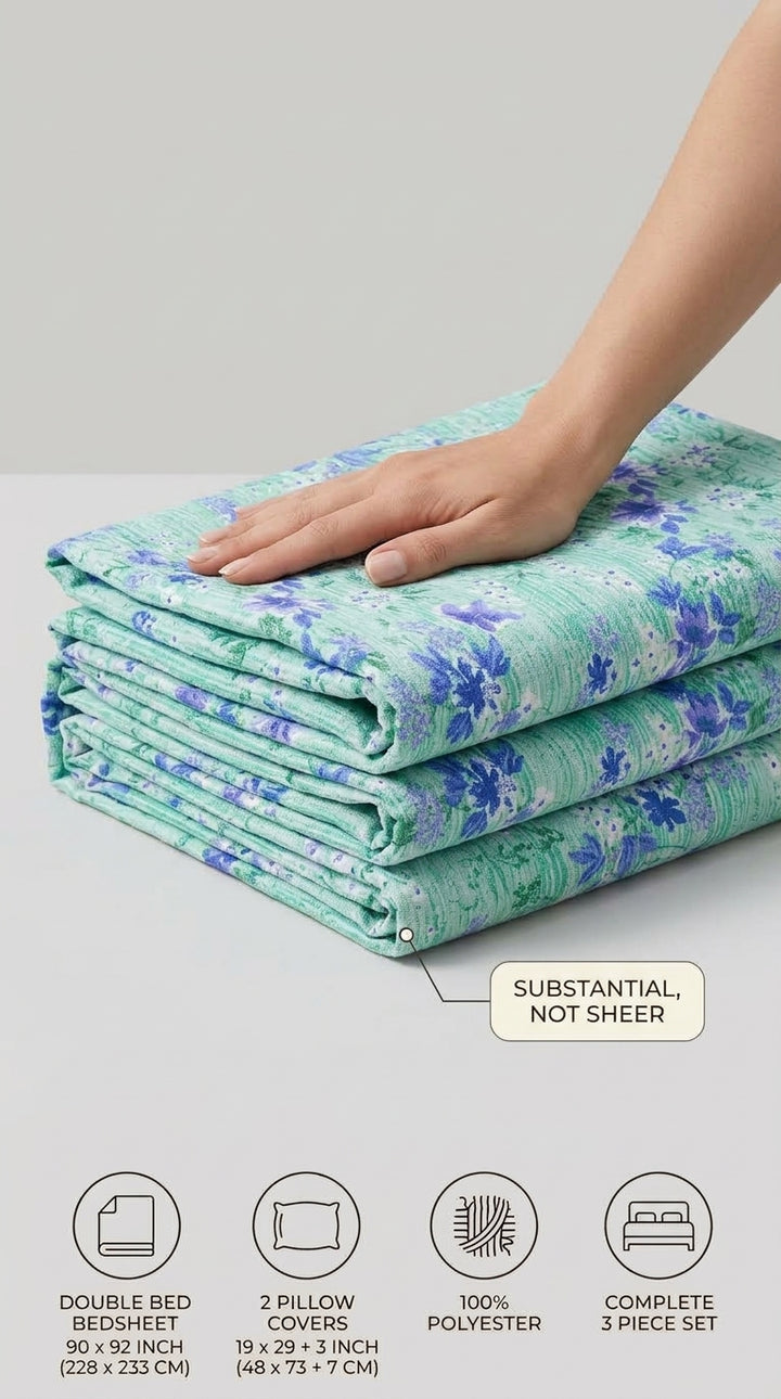 Crystal Cotton Double Bed Sheet HT110807