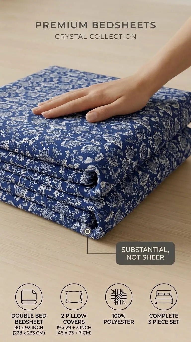 Stylo Double Bed Sheet Blue HT111612