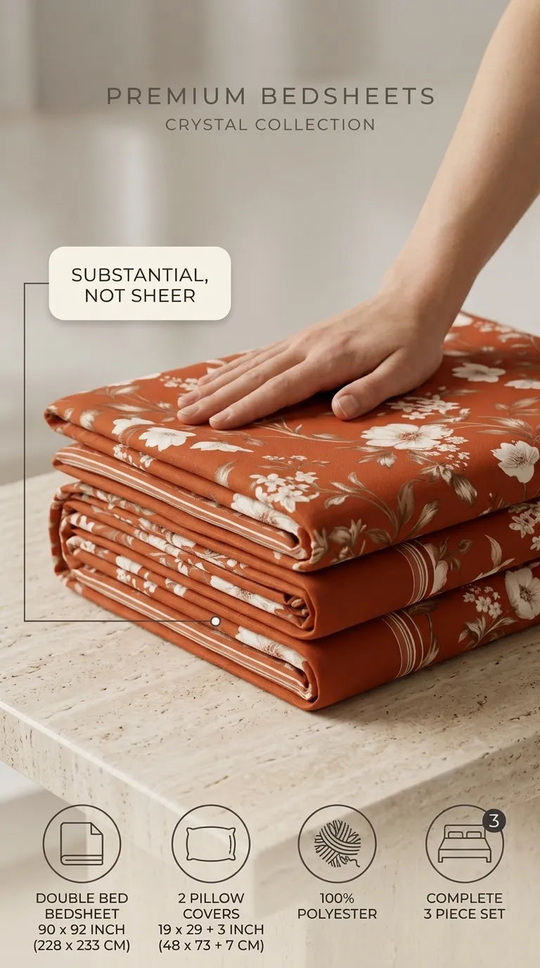 Stylo Double Bed Sheet Brown HT111702