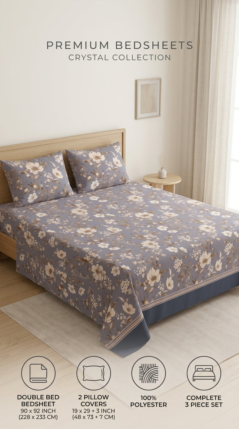 Crystal Cotton Double Bed Sheet HT110807