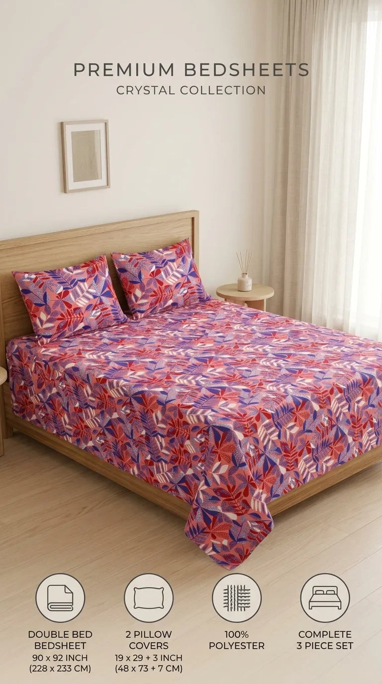 Stylo Double Bed Sheet Purple HT112166