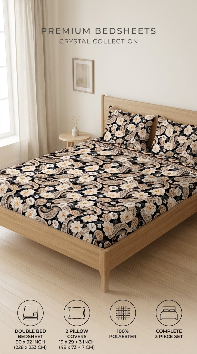Crystal Cotton Double Bed Sheet HT110807