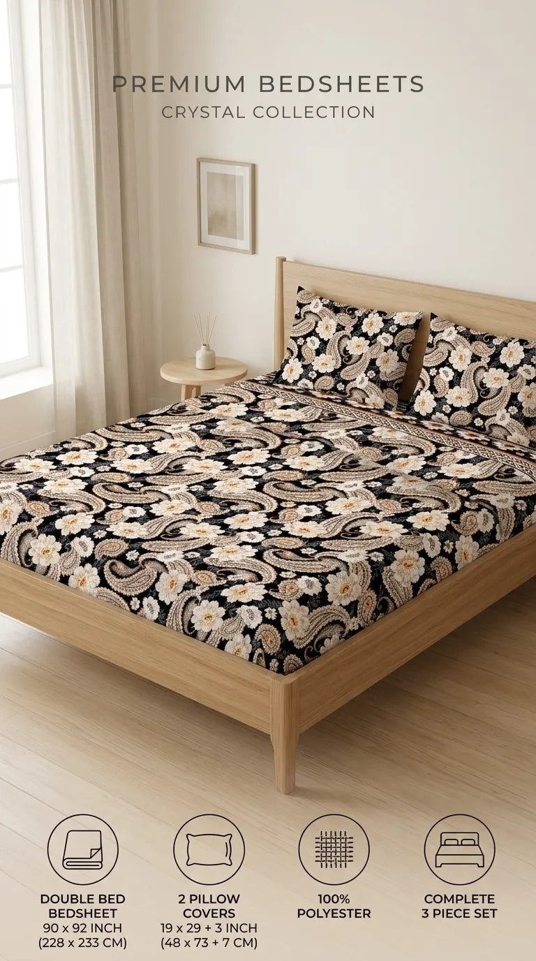 Crystal Cotton Double Bed Sheet HT112301