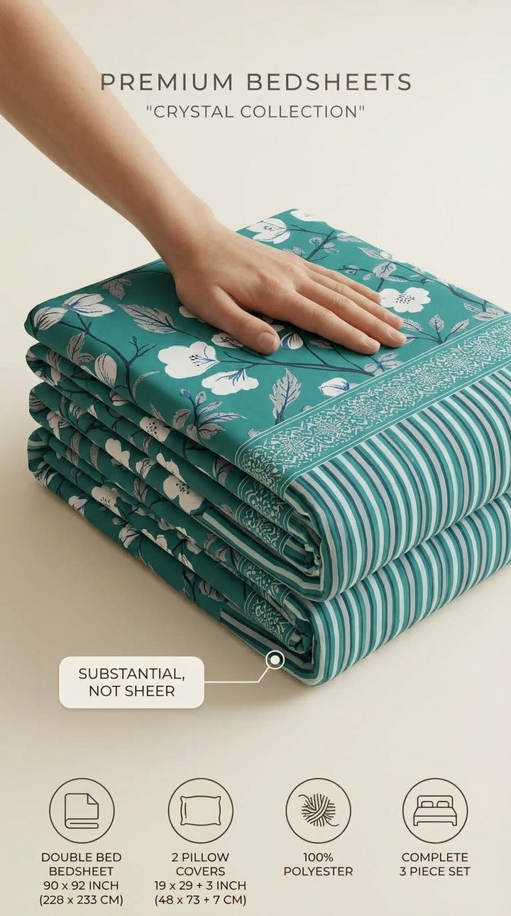 Crystal Cotton Double Bed Sheet HT110807