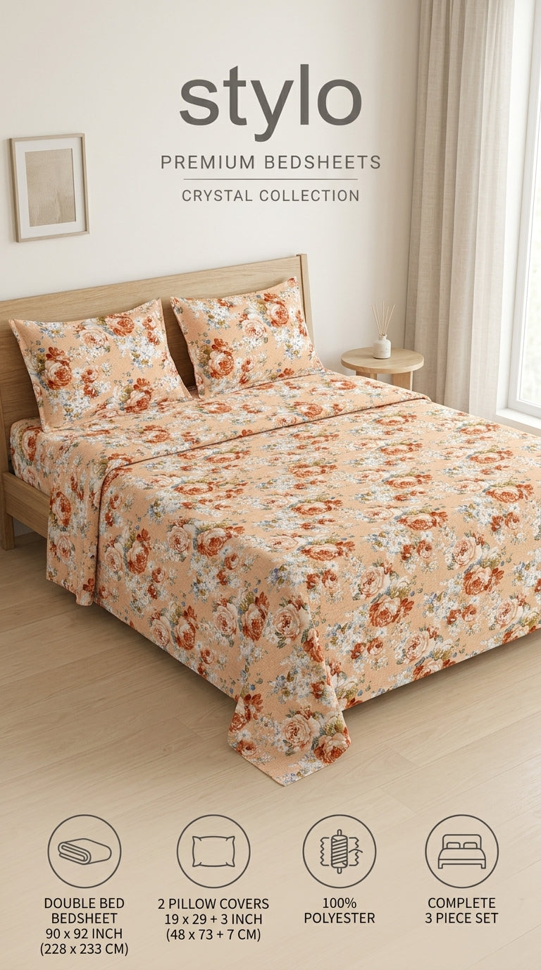 Crystal Cotton Double Bed Sheet HT110807