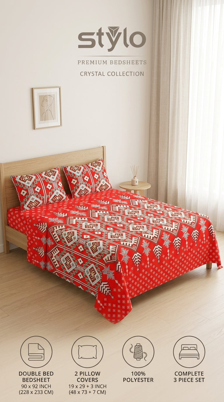 Crystal Cotton Double Bed Sheet HT110807