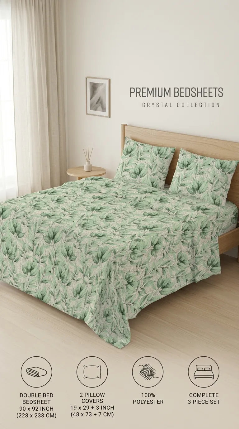 Stylo Double Bed Sheet Green HT112811