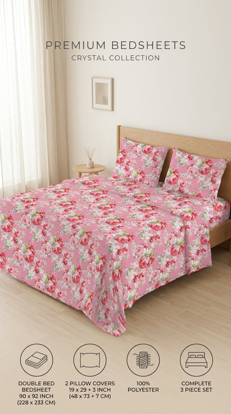 Crystal Cotton Double Bed Sheet HT110807