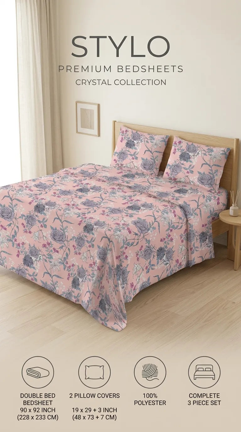Crystal Cotton Double Bed Sheet HT113107