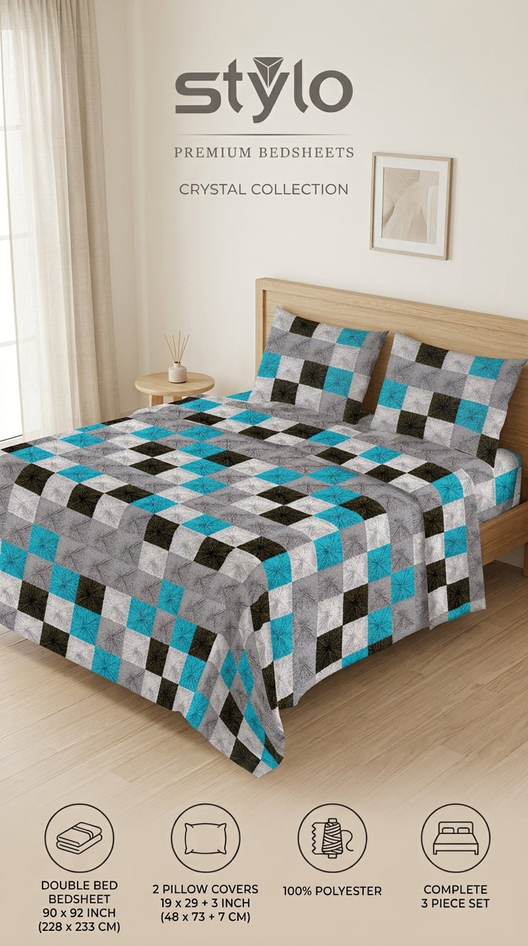 Crystal Cotton Double Bed Sheet HT110807