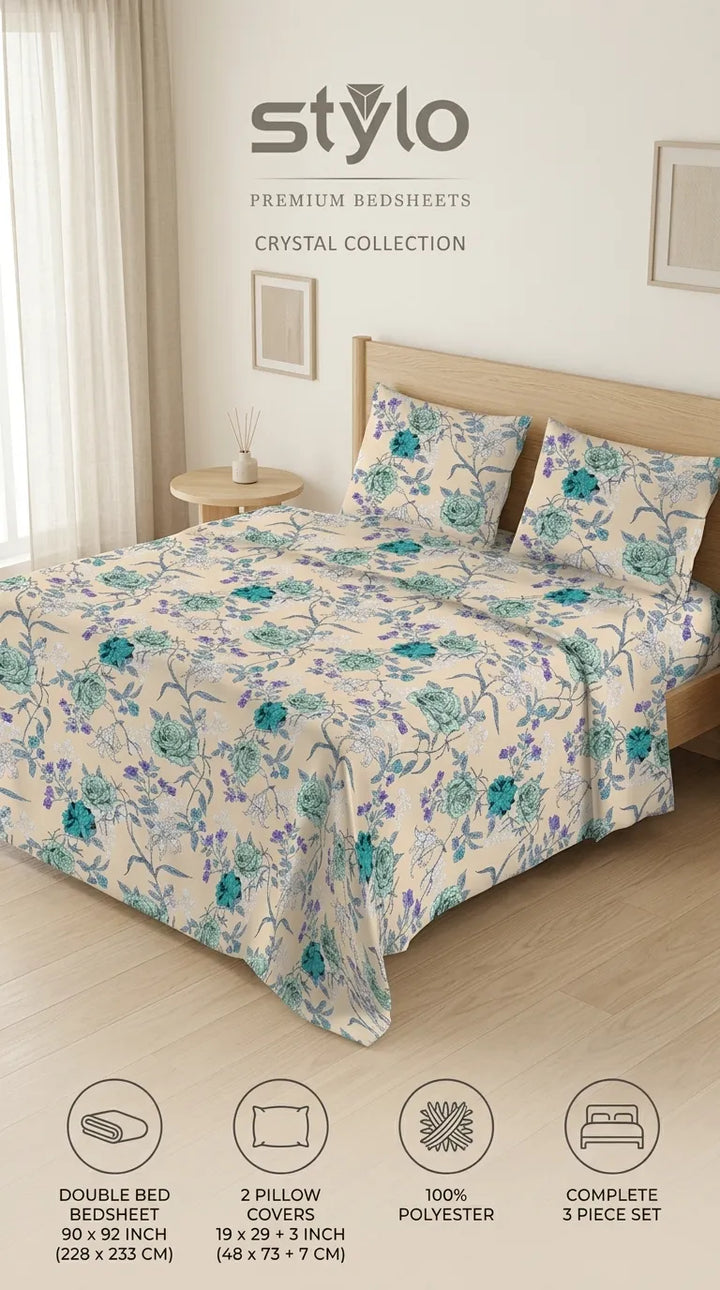 Stylo Double Bed Sheet Ferozy HT113417