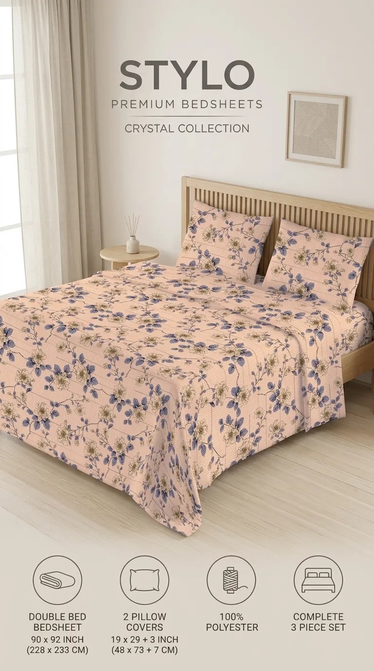 Stylo Double Bed Sheet Beige HT113562