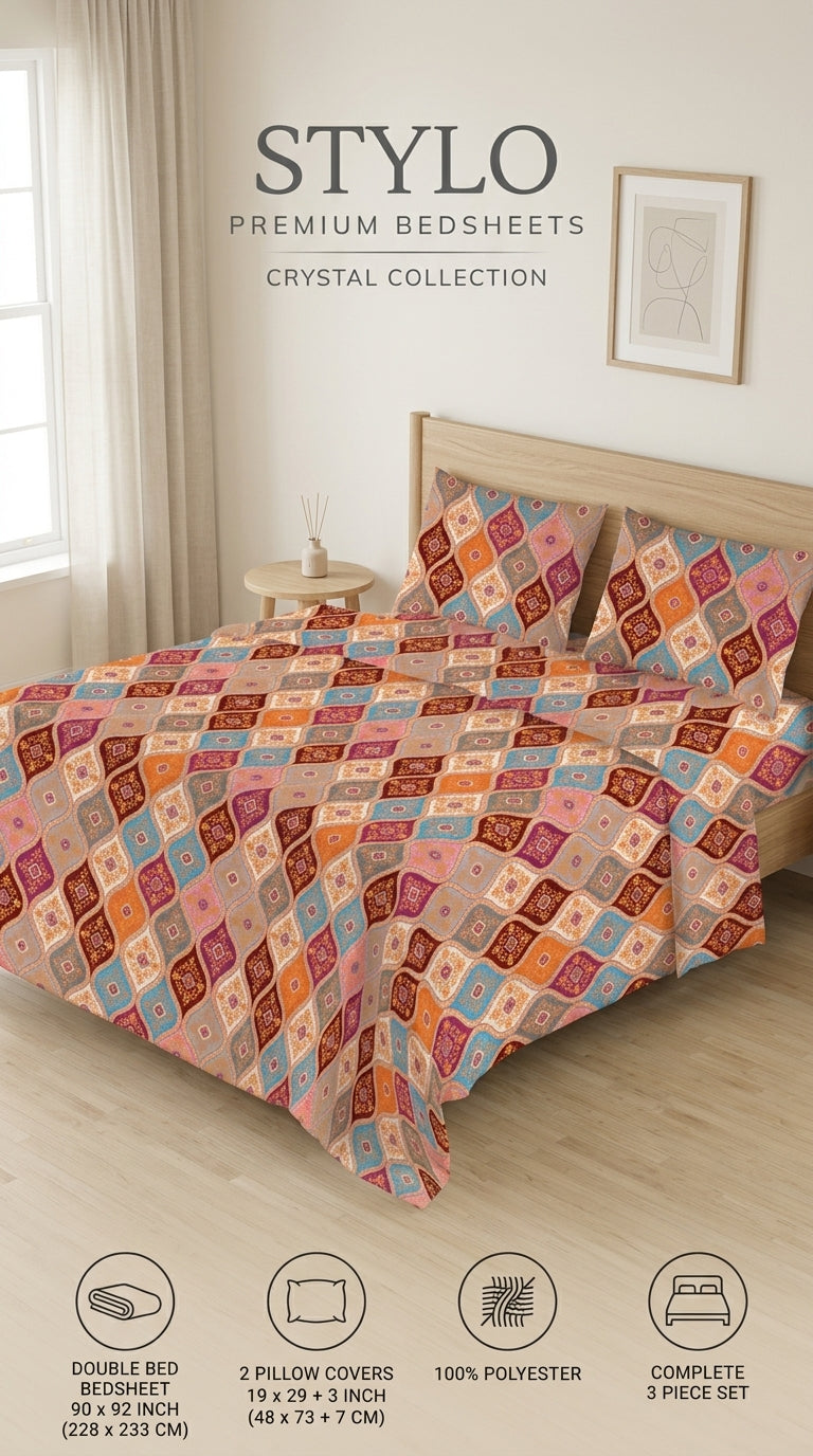 Crystal Cotton Double Bed Sheet HT110807