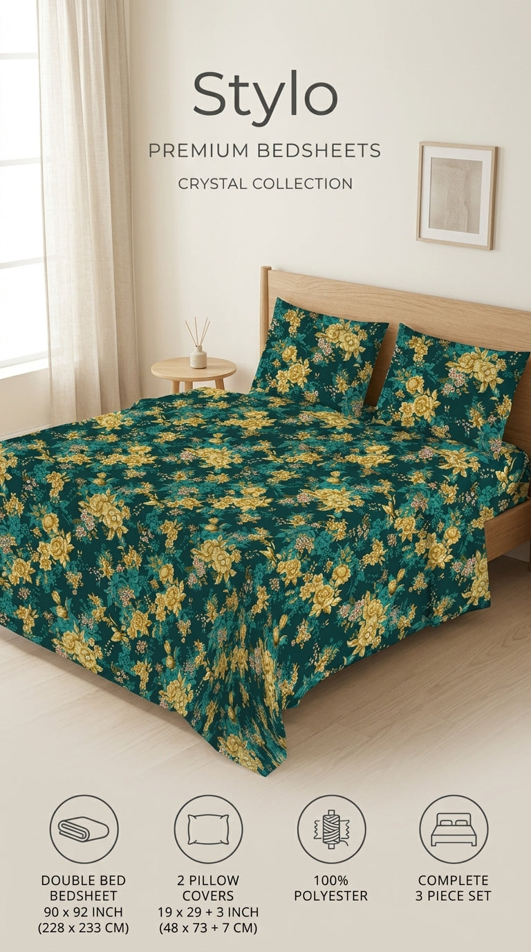 Crystal Cotton Double Bed Sheet HT110807