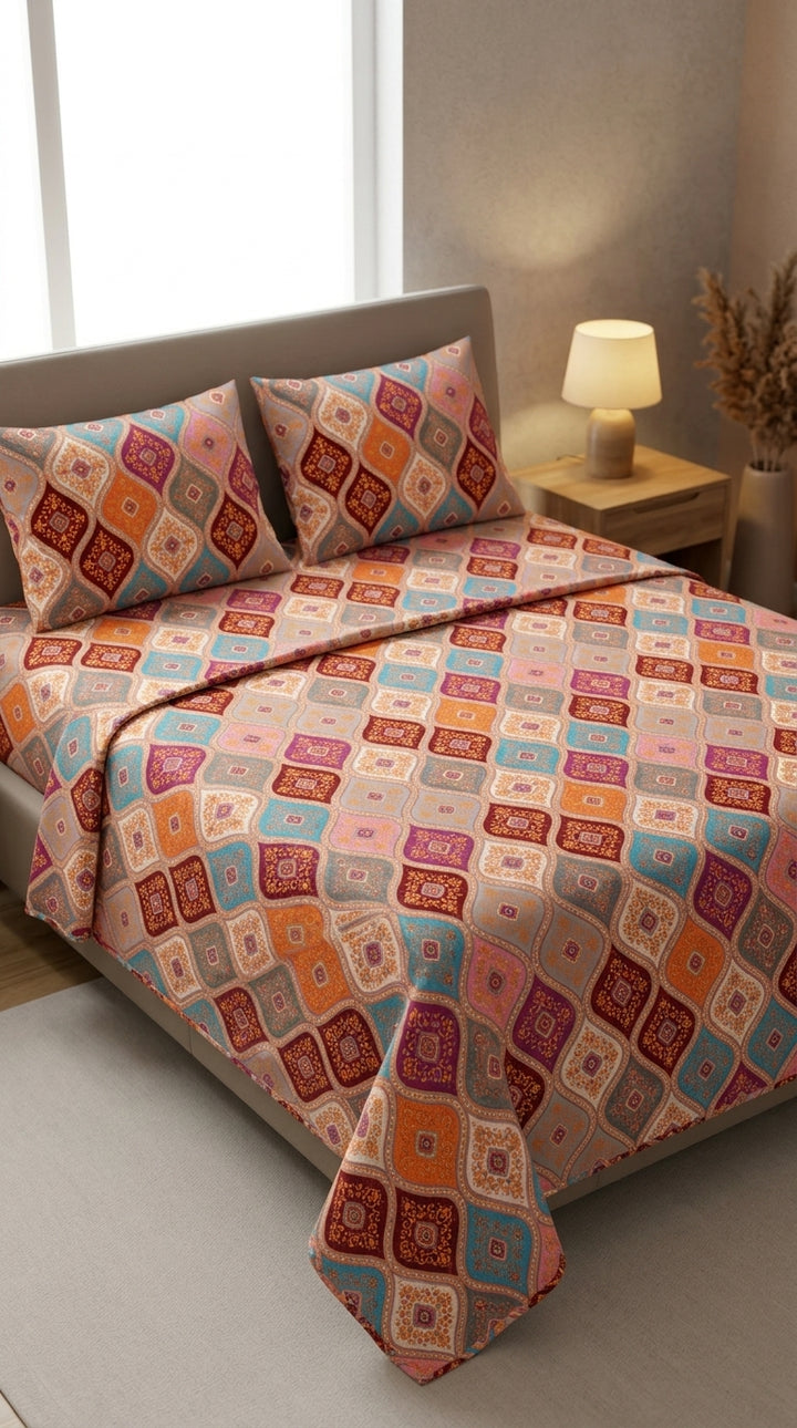 Crystal Cotton Double Bed Sheet HT110807