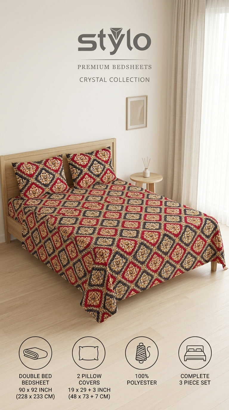 Crystal Cotton Double Bed Sheet HT110807