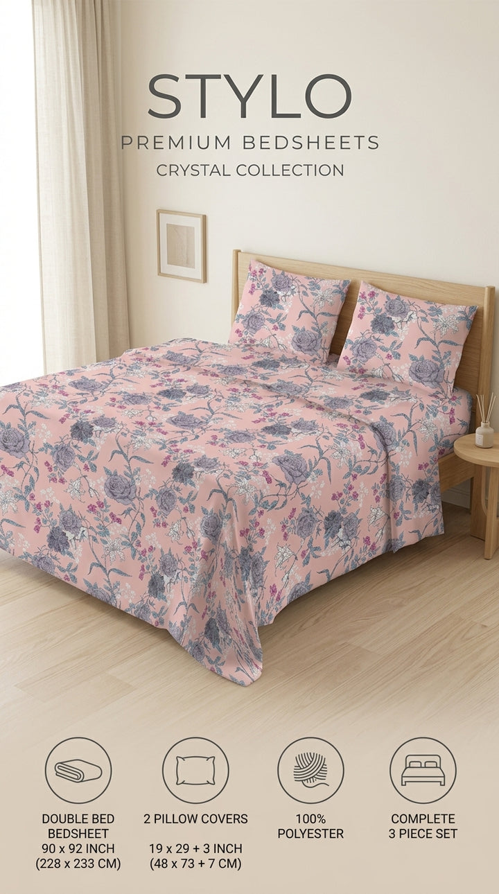 Crystal Cotton Double Bed Sheet HT110807