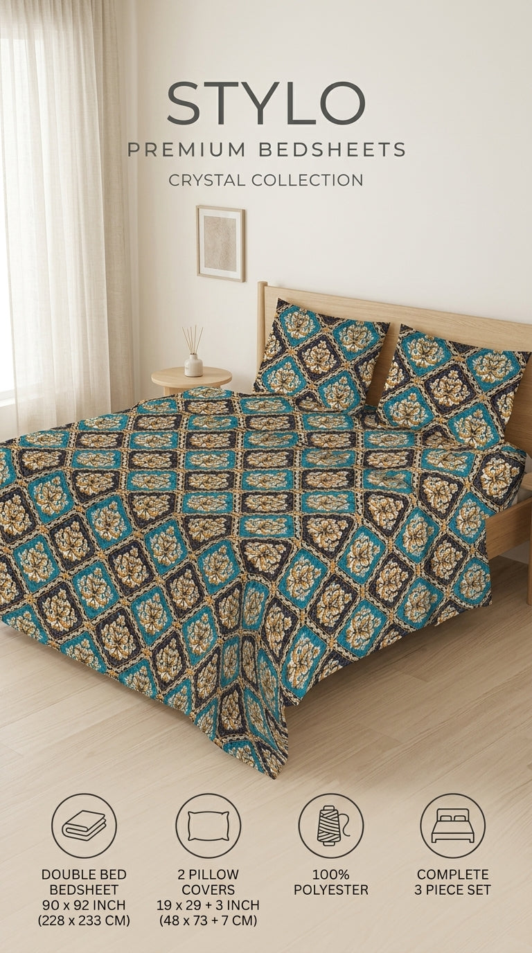 Crystal Cotton Double Bed Sheet HT110807