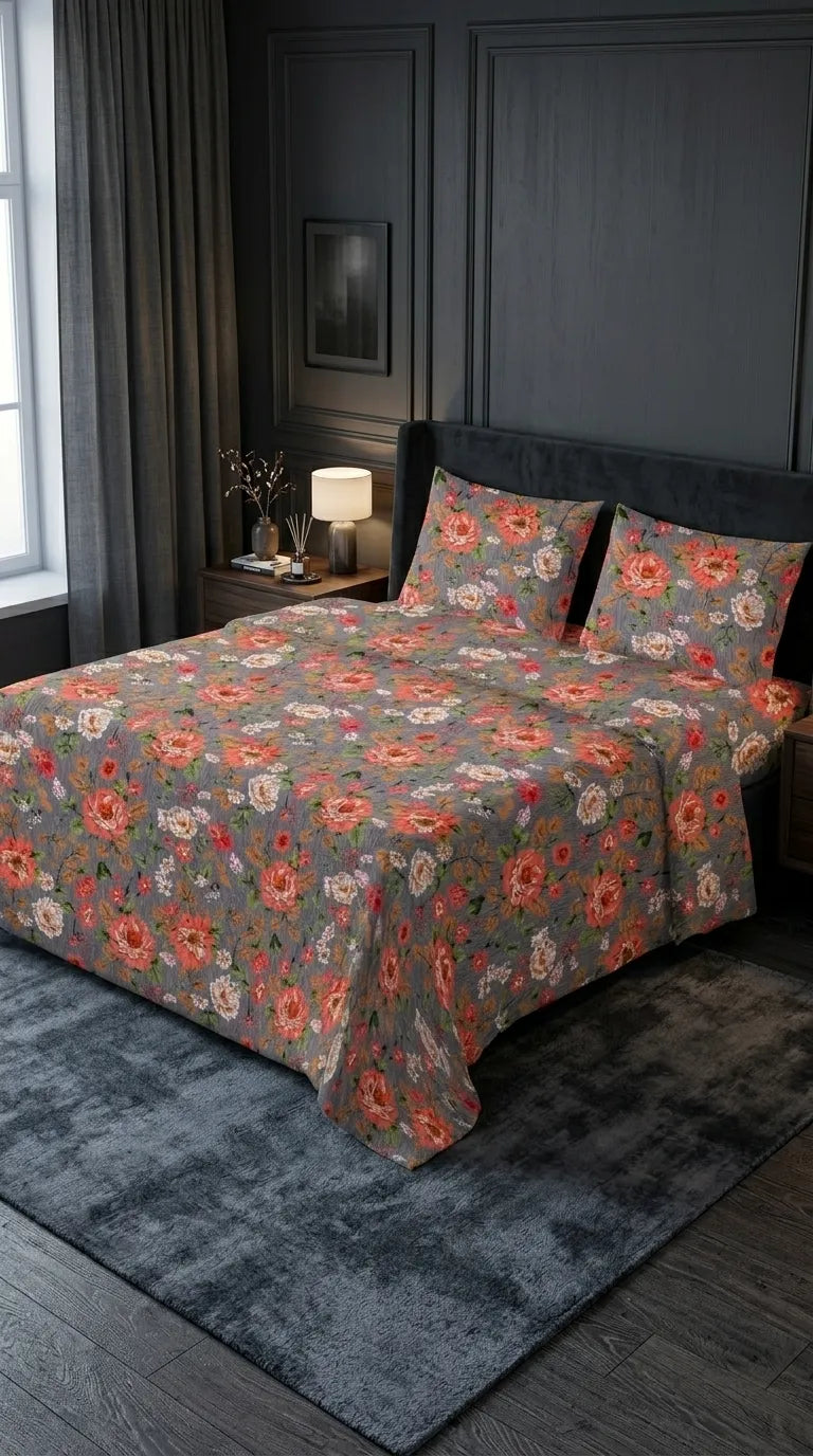 Stylo King Bed Sheet Grey HT114807