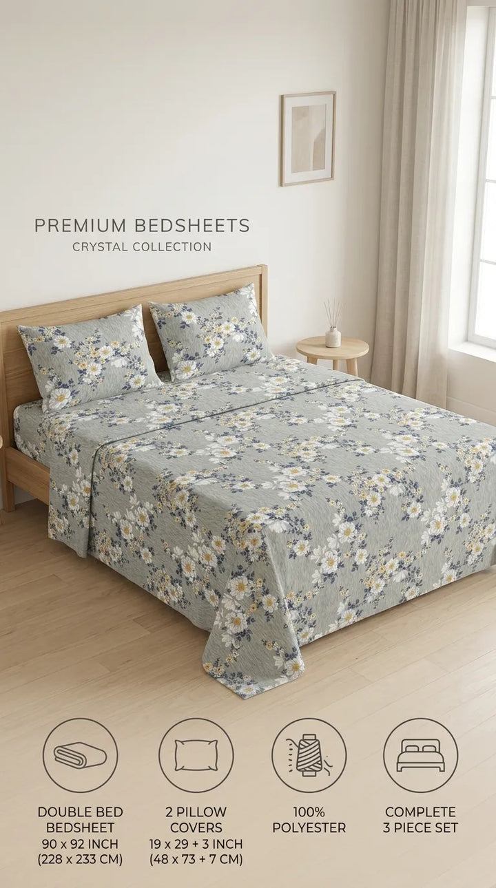 Stylo King Bed Sheet Grey HT115107