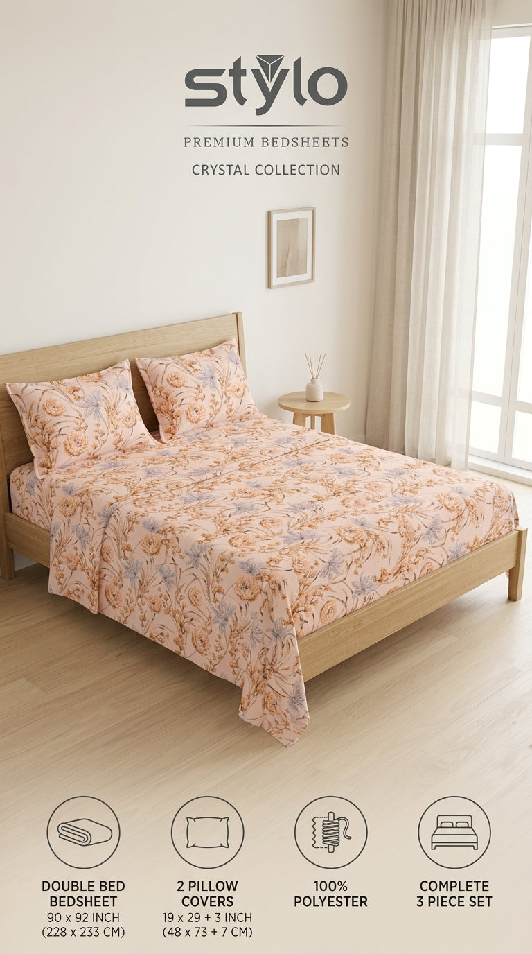 Crystal Cotton Double Bed Sheet HT110807