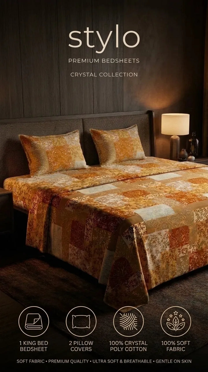 Stylo King Bed Sheet Brown HT115402