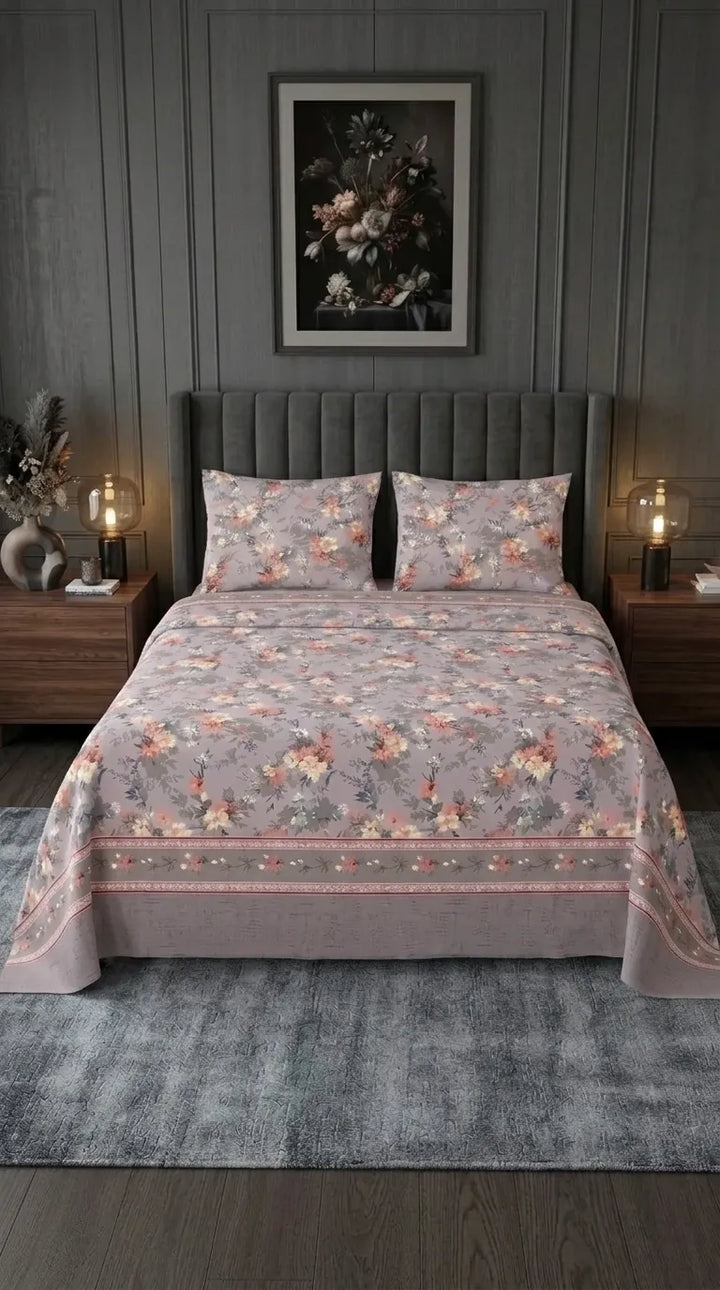 Stylo King Bed Sheet Grey HT115507