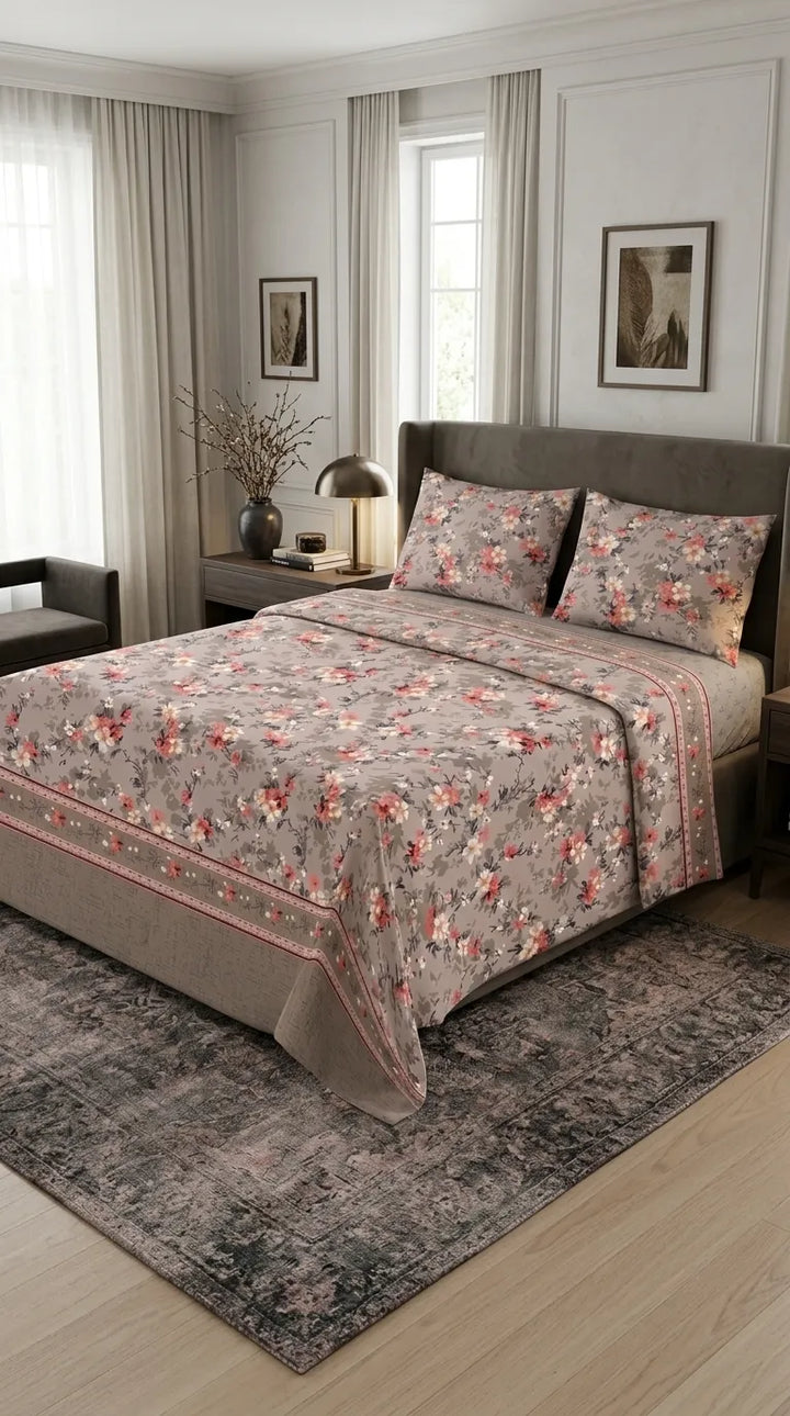 Stylo King Bed Sheet Grey HT115607