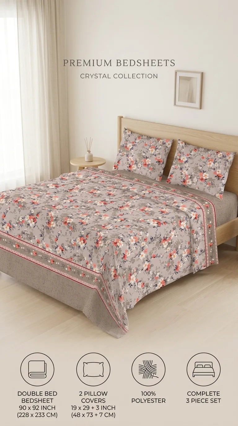 Stylo King Bed Sheet Grey HT115607