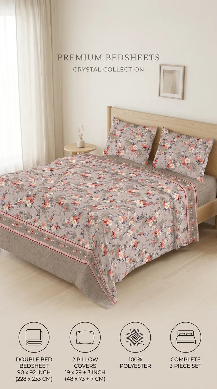 Stylo King Bed Sheet Grey HT115607