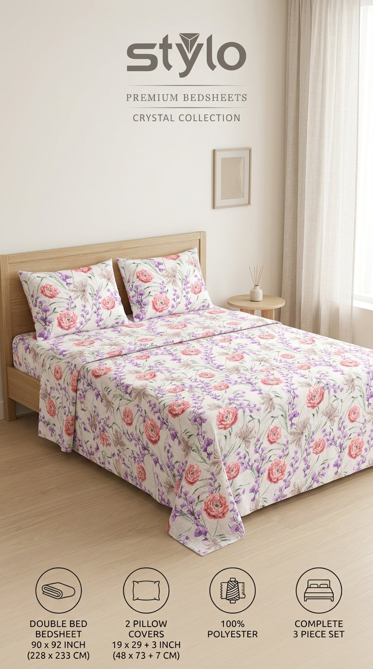 Crystal Cotton Double Bed Sheet HT110807