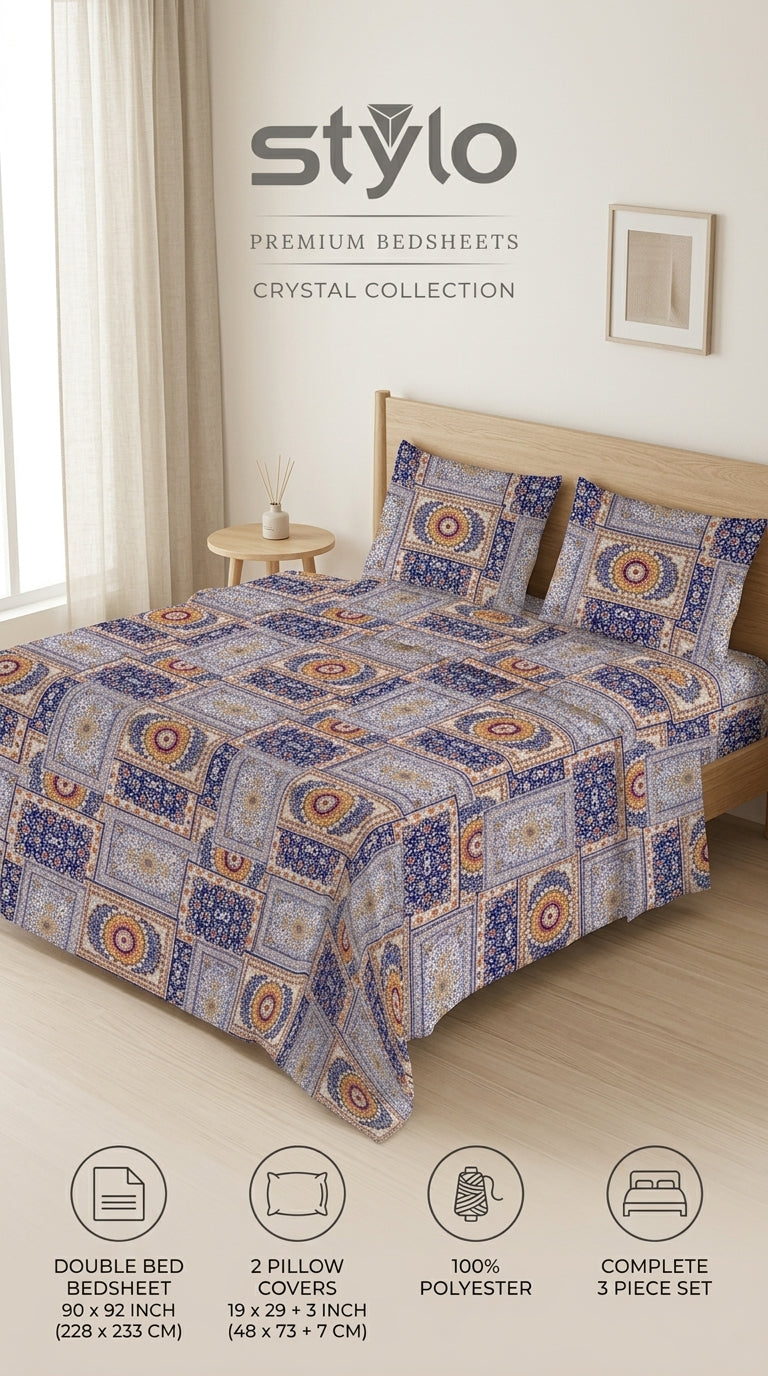 Crystal Cotton Double Bed Sheet HT110807