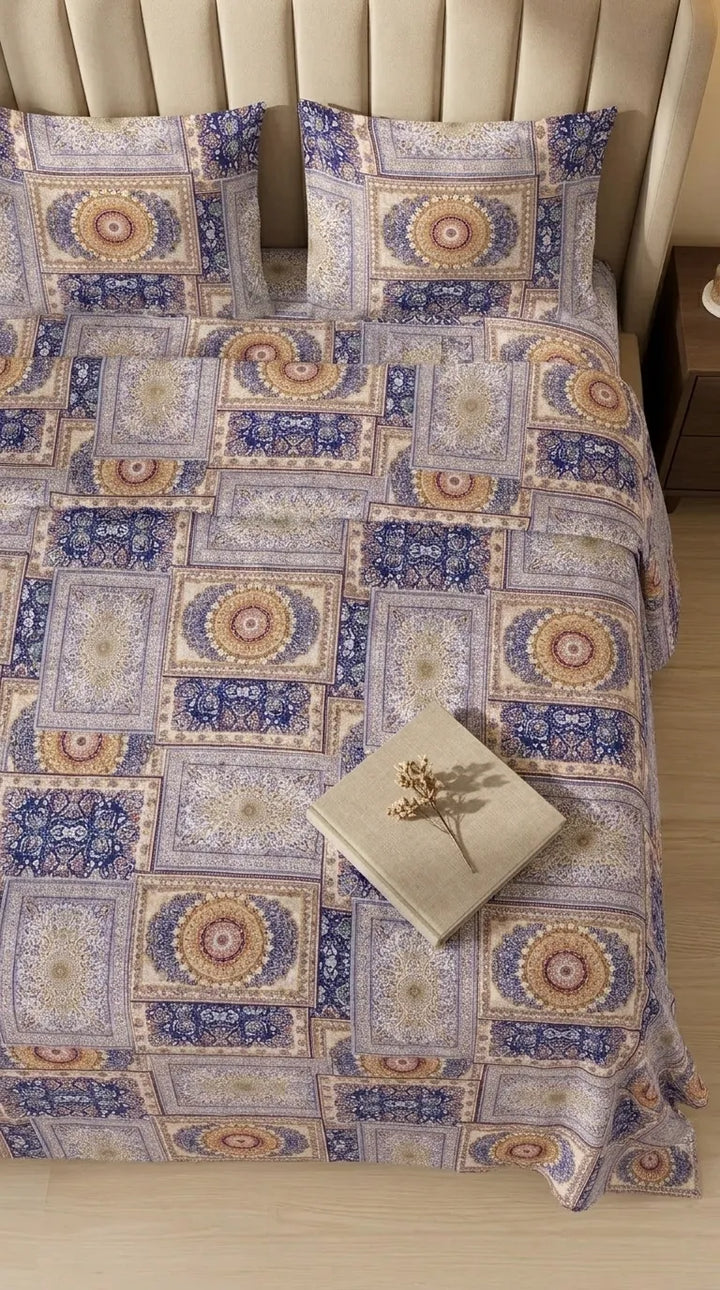 Stylo King Bed Sheet Blue HT115912