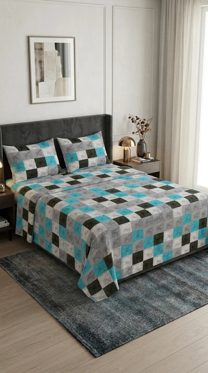 Stylo King Bed Sheet Ferozy HT116017